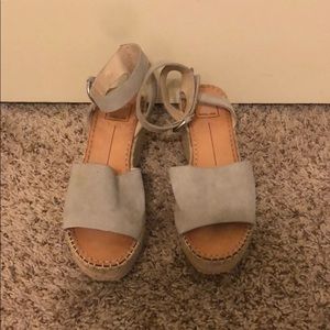 Dolce Vita grey suede espadrille wedges